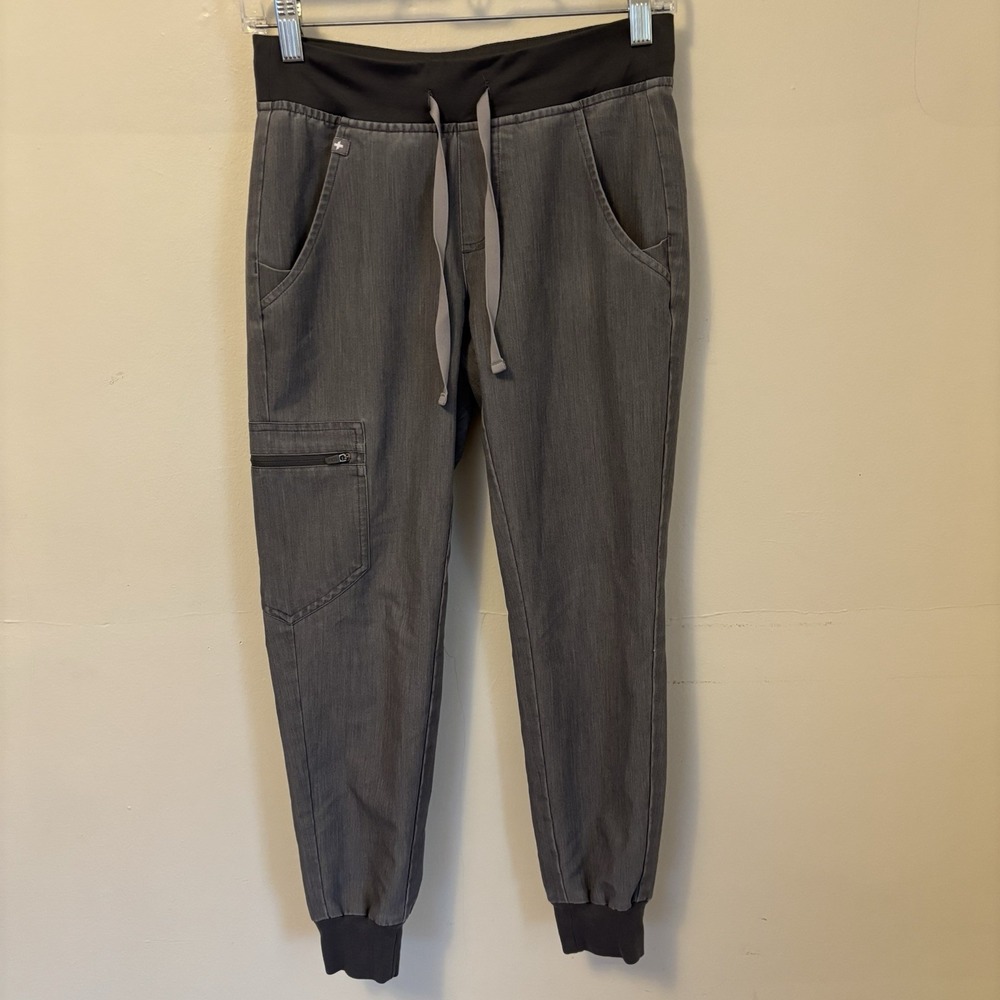 Figs Women's XXS/P Zamora High Waisted Jogger‎ Scrub Pants Gray